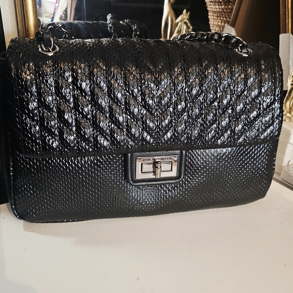 Karl Lagerfeld Black Textured Shoulder Bag - Picture 1 of 7